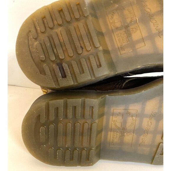 Doc Martens Womens 7 Men 5.5 Crazy Horse Boots Brown Leather EUC - Picture 4 of 10